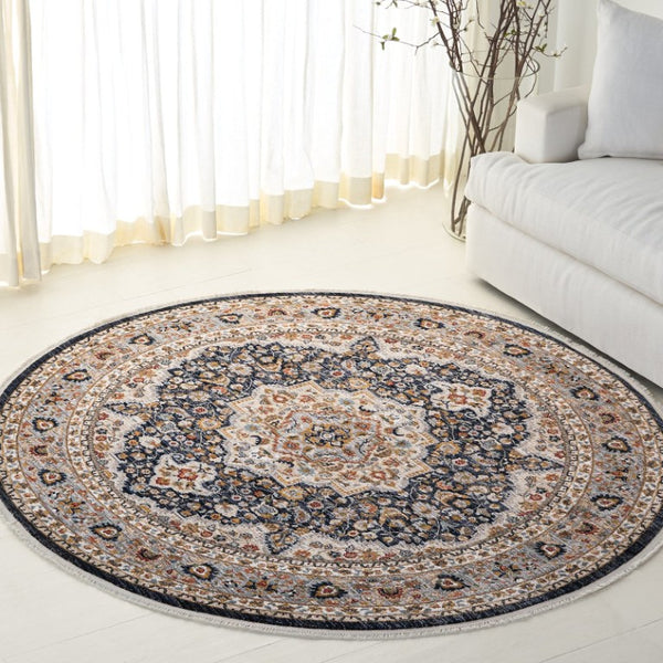 Safavieh Lrl Turkish Power Loomed Oriental Runner Rug for Hallways with Medallion Motif 6'-7" x 6'-7" (Round) LRL1120N-7R