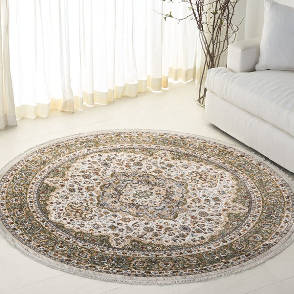 Safavieh Lrl Camberwell Oriental Runner Power Loomed in Turkey for Hallways and Entryways 6'-7" x 6'-7" Round LRL1120Y-7R