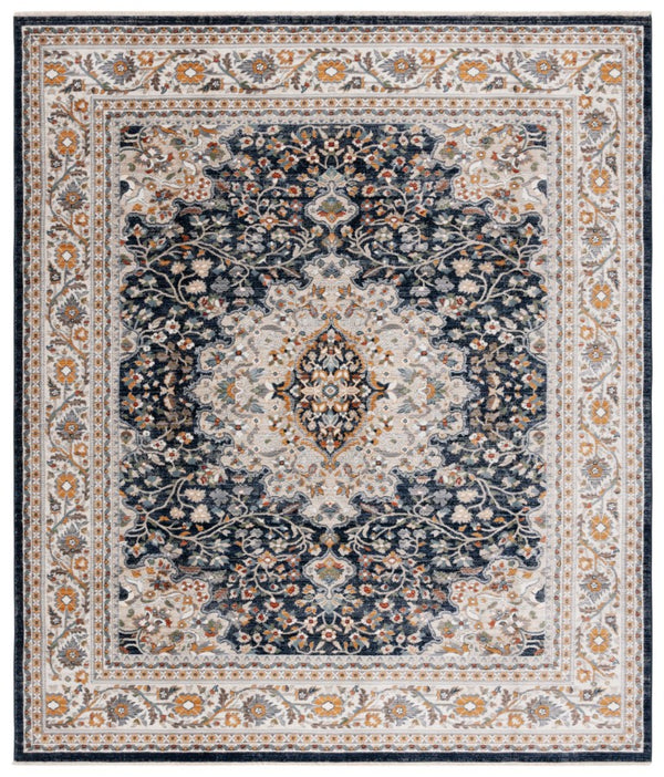 Safavieh Lrl Oriental Runner Rug Power Loomed Polypropylene Ivory Navy Hallway Accent 7'-9" x 9'-6" LRL1121N-8