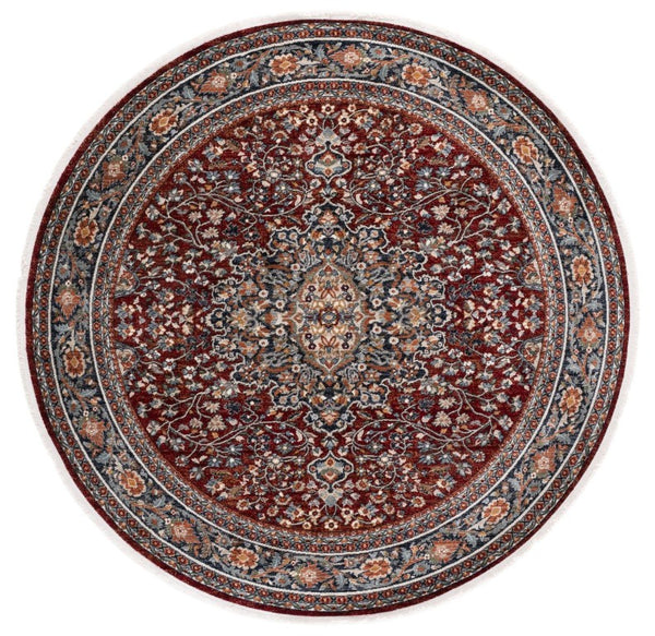 Safavieh Lrl Oriental Runner Rug Turkish Geometric Polypropylene Hallway Accent in Red Navy 6'-7" x 6'-7" - Round LRL1121R-7R