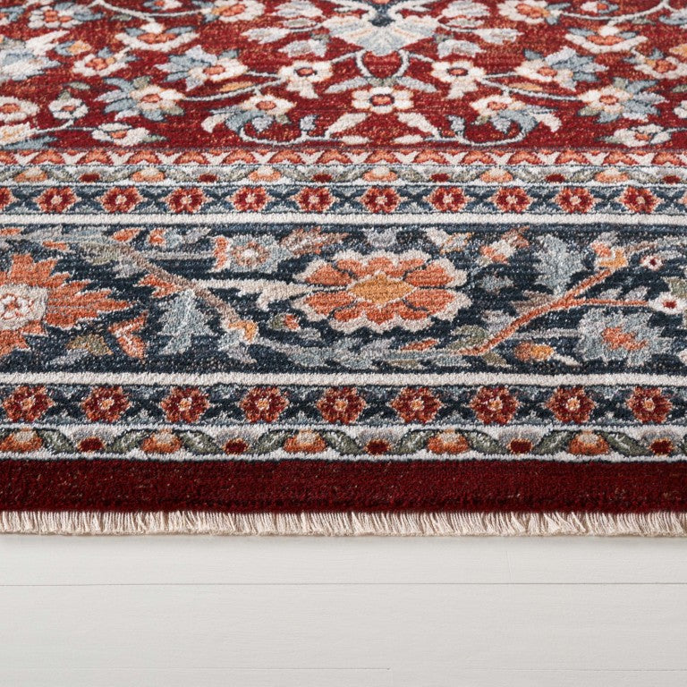 Safavieh Lrl Oriental Runner Rug Turkish Geometric Polypropylene Hallway Accent in Red Navy 6'-7" x 6'-7" - Square LRL1121R-7SQ