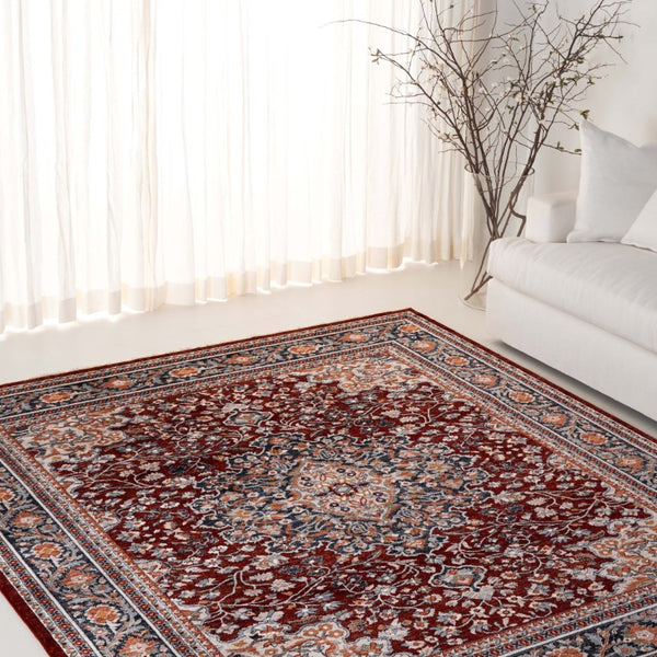 Safavieh Lrl Oriental Runner Rug Turkish Geometric Polypropylene Hallway Accent in Red Navy 9'-0" x 13'-0" LRL1121R-9