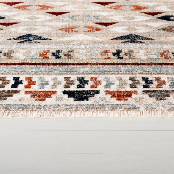 Safavieh Lrl Power-Loomed Tribal Geometric Area Rug in Warm Grey Beige Tones for Living Rooms 9'-0" x 13'-0" LRL1150F-9