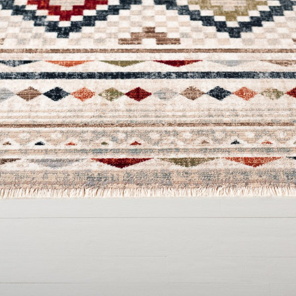 Safavieh Lauren Ralph Geometric Area Rug Turkish Woven Polypropylene Ivory Grey Rust Living Room 9'-0" x 13'-0" LRL1168A-9