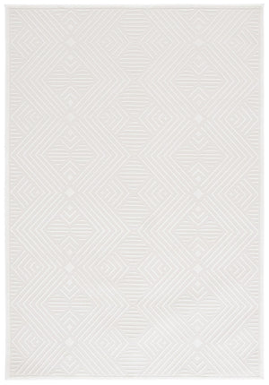 Safavieh Lrl Ivory Geometric Power Loomed Polyester Runner Rug for Hallways and Entryways 5'-0" x 7'-0" LRL1172A-5