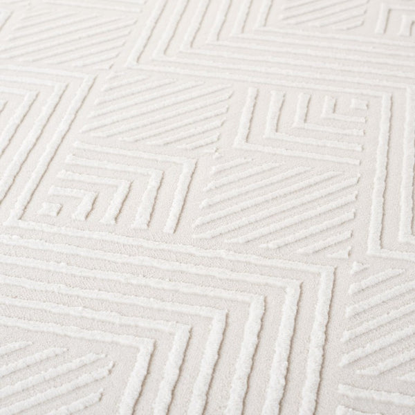 Safavieh Lrl Ivory Geometric Power Loomed Polyester Runner Rug for Hallways and Entryways 5'-0" x 7'-0" LRL1172A-5