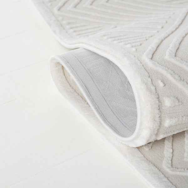 Safavieh Lrl Ivory Geometric Power Loomed Polyester Runner Rug for Hallways and Entryways 5'-0" x 7'-0" LRL1172A-5