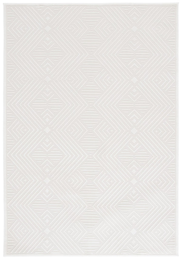 Safavieh Lrl Ivory Geometric Power Loomed Polyester Runner Rug for Hallways and Entryways 6'-7" x 8'-6" LRL1172A-6