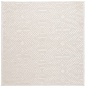 Safavieh Lrl Ivory Geometric Power Loomed Polyester Runner Rug for Hallways and Entryways 6'-7" x 6'-7" LRL1172A-7SQ