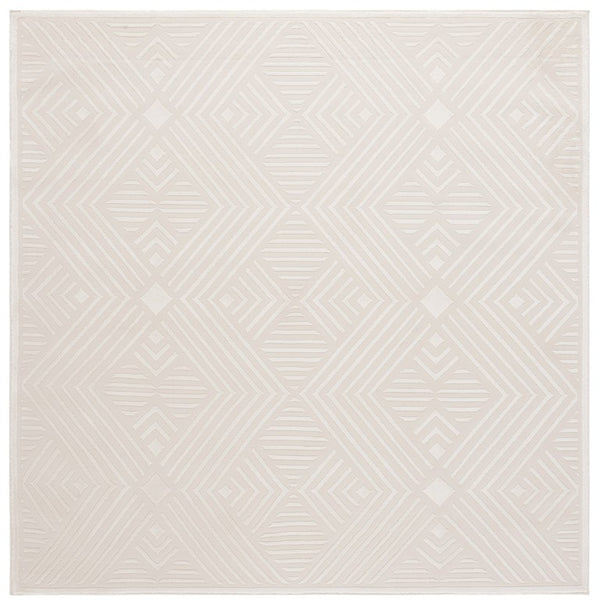 Safavieh Lrl Ivory Geometric Power Loomed Polyester Runner Rug for Hallways and Entryways 6'-7" x 6'-7" LRL1172A-7SQ