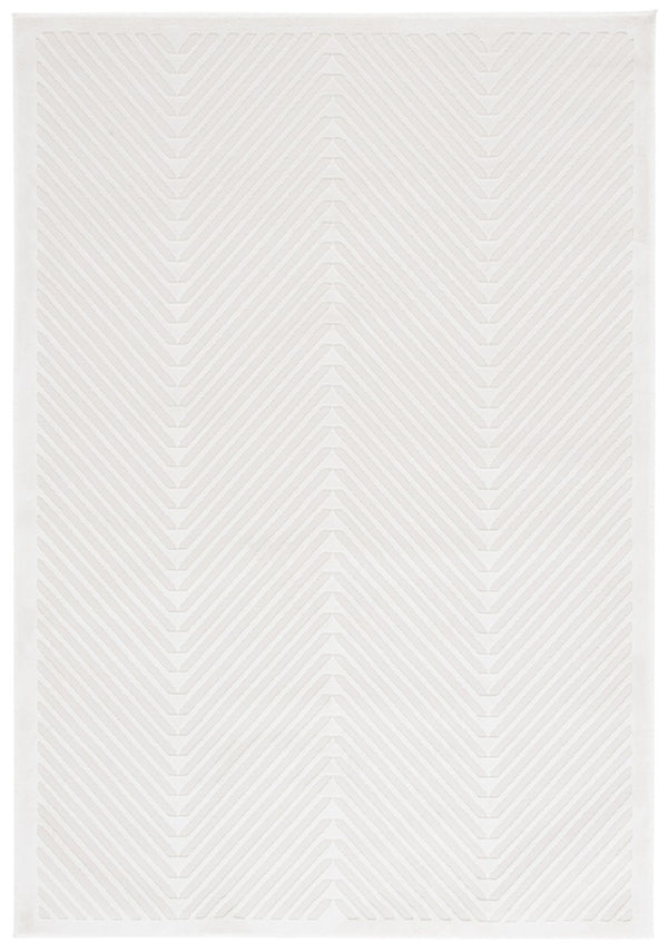 Safavieh Lrl Woodhill Ivory Geometric Power Loomed Polyester Area Rug for Modern Living Rooms 5' x 7' LRL1173A-5
