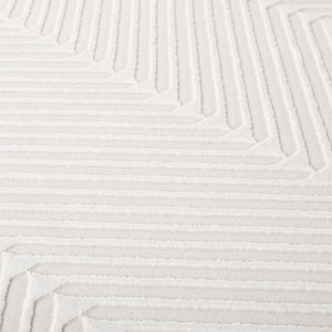Safavieh Lrl Woodhill Ivory Geometric Power Loomed Polyester Area Rug for Modern Living Rooms 6'7" x 8'6" LRL1173A-6