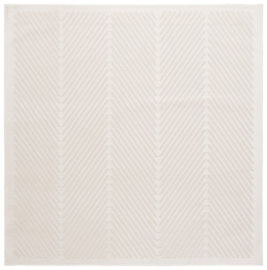 Safavieh Lrl Woodhill Ivory Geometric Power Loomed Polyester Area Rug for Modern Living Rooms 6'7" x 6'7" LRL1173A-7SQ