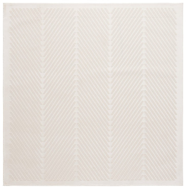 Safavieh Lrl Woodhill Ivory Geometric Power Loomed Polyester Area Rug for Modern Living Rooms 6'7" x 6'7" LRL1173A-7SQ