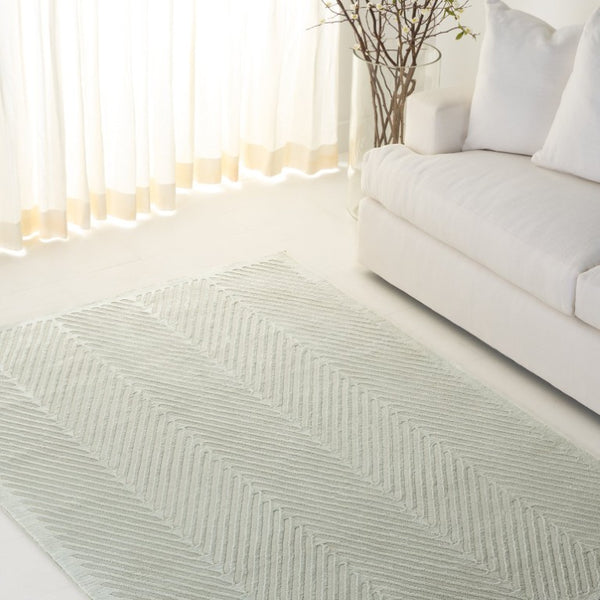 Safavieh Lrl Woodhill Power-Loomed Polyester Area Rug Fresh Green Tone for Modern Living Rooms 5' x 7' LRL1173W-5