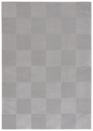Safavieh Lrl Geometric Block Pattern Polyester Area Rug for Modern Living Rooms in Grey 5'-0" x 7'-0" LRL1174F-5