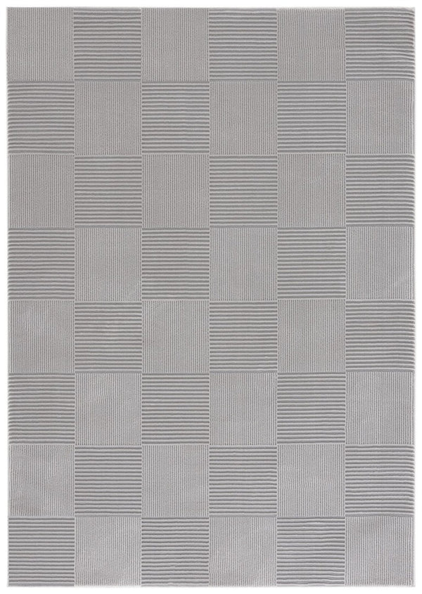 Safavieh Lrl Geometric Block Pattern Polyester Area Rug for Modern Living Rooms in Grey 5'-0" x 7'-0" LRL1174F-5