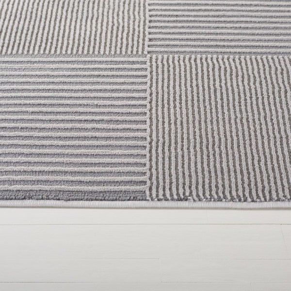 Safavieh Lrl Geometric Block Pattern Polyester Area Rug for Modern Living Rooms in Grey 6'-7" x 8'-6" LRL1174F-6
