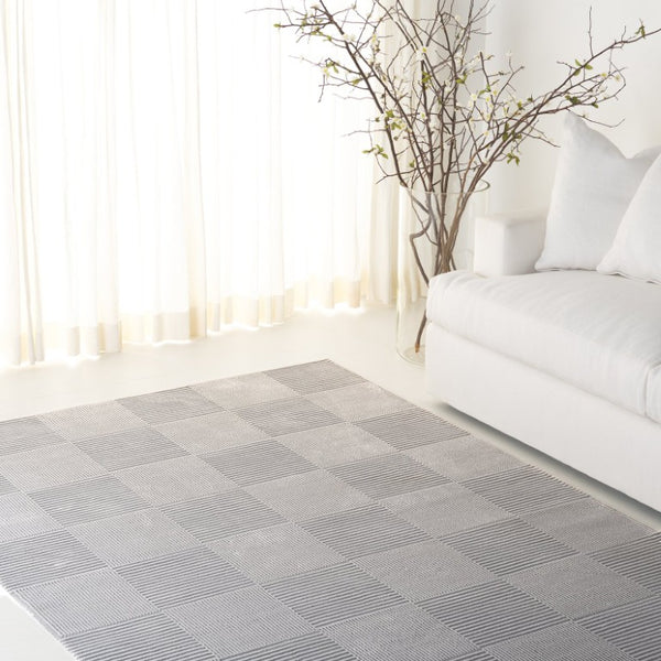 Safavieh Lrl Geometric Block Pattern Polyester Area Rug for Modern Living Rooms in Grey 6'-7" x 8'-6" LRL1174F-6