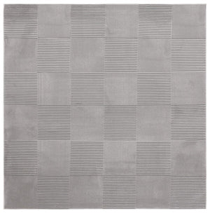 Safavieh Lrl Geometric Block Pattern Polyester Area Rug for Modern Living Rooms in Grey 6'-7" x 6'-7" LRL1174F-7SQ
