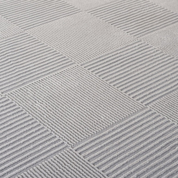 Safavieh Lrl Geometric Block Pattern Polyester Area Rug for Modern Living Rooms in Grey 6'-7" x 6'-7" LRL1174F-7SQ