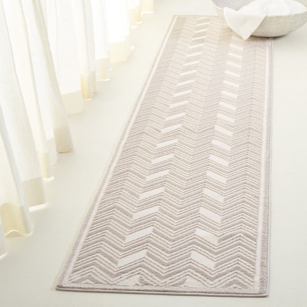 Safavieh Lrl Chevron Runner Rug Power Loomed Polyester Neutral Ivory Beige Hallway Accent 2'-0" x 8'-0" LRL1175B-28
