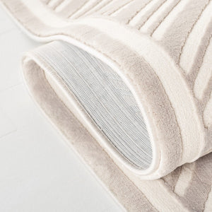 Safavieh Lrl Chevron Runner Rug Power Loomed Polyester Neutral Ivory Beige Hallway Accent 6'-7" x 6'-7" LRL1175B-7SQ
