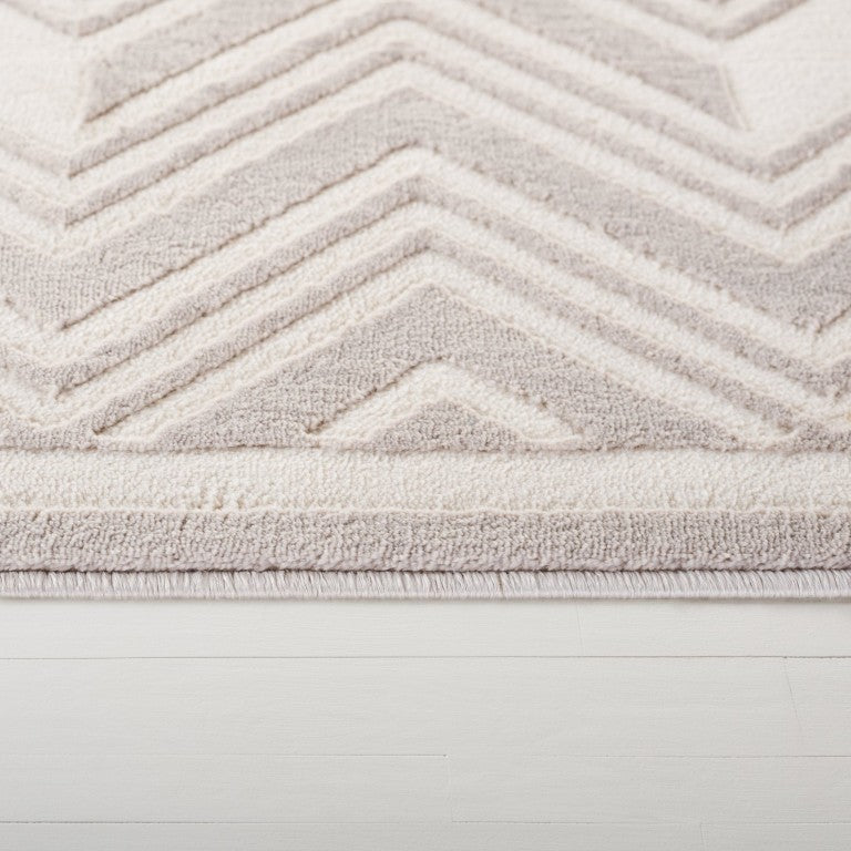 Safavieh Lrl Chevron Runner Rug Power Loomed Polyester Neutral Ivory Beige Hallway Accent 8'-0" x 10'-0" LRL1175B-8