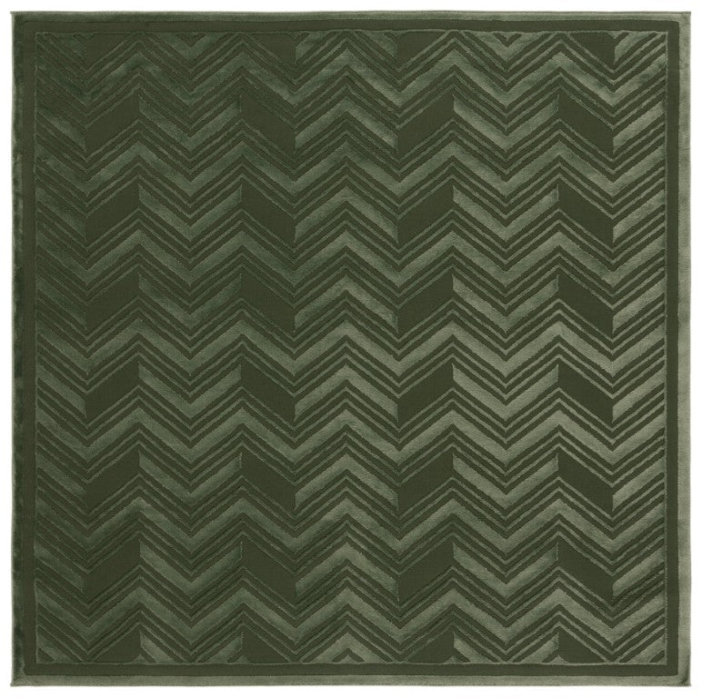Safavieh Lrl Bolton Chevron Area Rug Power Loomed Polyester Plush Pile for Modern Interiors 6'7" x 6'7" LRL1175W-7SQ
