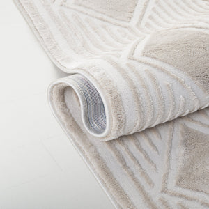 Safavieh Lrl Kimberley Ivory/Beige 5X7 Modern Geometric Area Rug – Plush 1/2" Polyester, Power-Loomed Turkey Durable Elegance LRL1177B-28