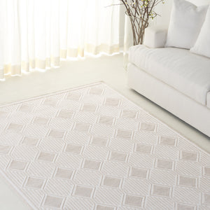 Safavieh Lrl Kimberley Ivory/Beige 5X7 Modern Geometric Area Rug – Plush 1/2" Polyester, Power-Loomed Turkey Durable Elegance LRL1177B-28