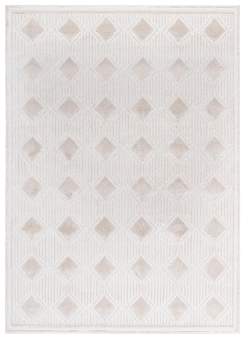 Safavieh Lrl Kimberley Ivory/Beige 5X7 Modern Geometric Area Rug – Plush 1/2" Polyester, Power-Loomed Turkey Durable Elegance LRL1177B-28