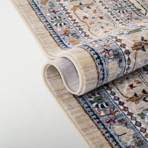 Safavieh Lauren Traditional Beige Grey-Rust Area Rug, Power-Loomed Turkey, Durable Soft Blend For Living Rooms 5'-3" x 7'-6" LRL1182B-5