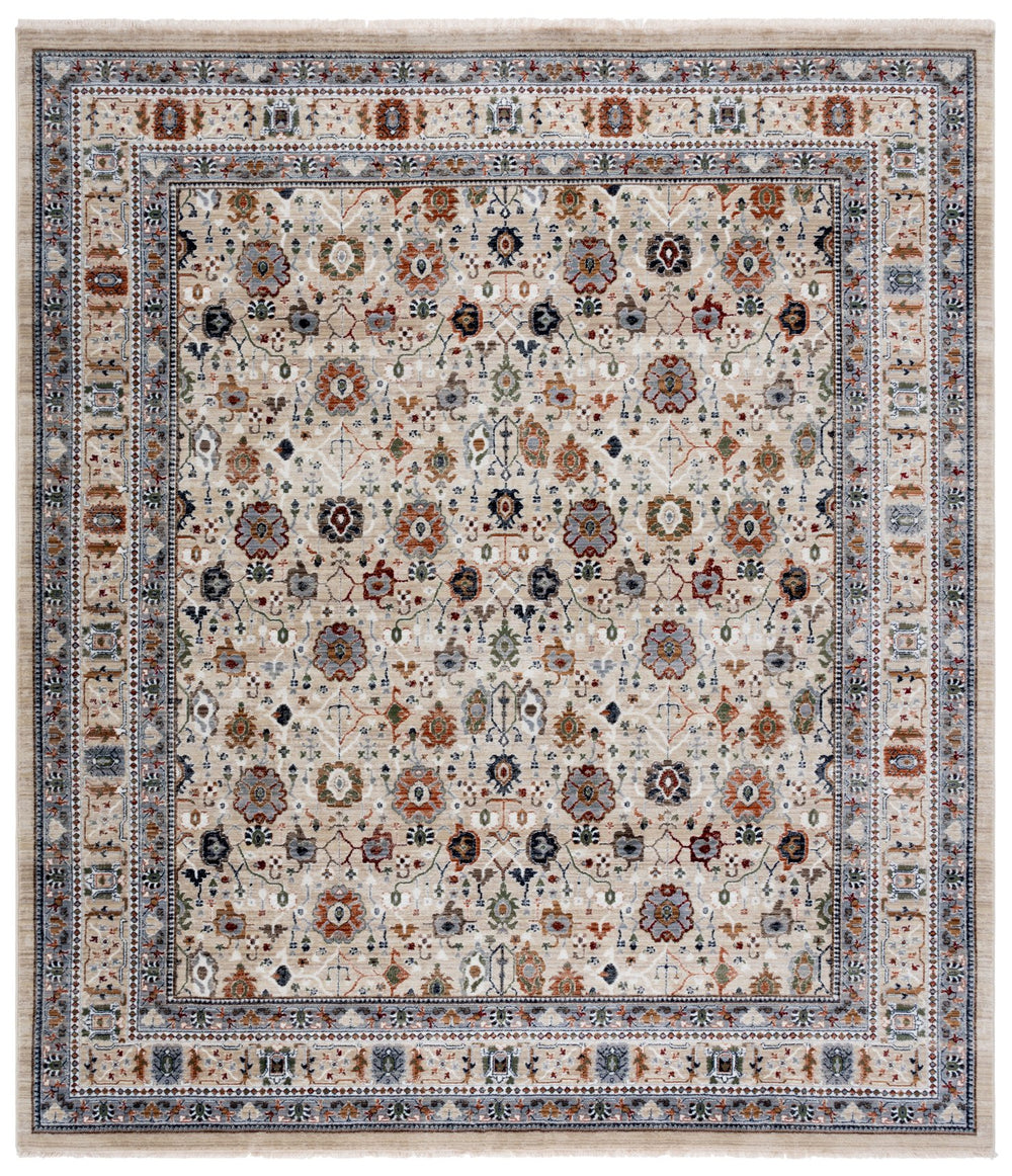 Safavieh Lauren Traditional Power-Loomed Runner Rug In Beige And Grey-Rust; Durable Low-Profile, Stain-Resistant Elegance 2'-0" x 8'-0" LRL1182B-28