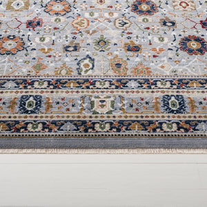 Safavieh Lauren Round Traditional-Style Power-Loomed Rug In Grey And Black Rust — Low-Profile, Durable Softness 6'-7" x 6'-7" LRL1182F-7R