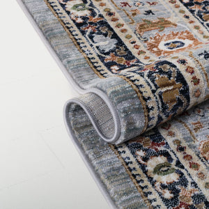 Safavieh Lauren Turkish Power-Loomed Square Area Rug In Grey And Black-Rust — Low-Profile, Durable, Elegant Accent 6'-7" x 6'-7" LRL1182F-7SQ
