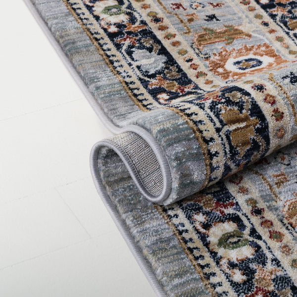 Safavieh Lauren Turkish Power-Loomed Square Area Rug In Grey And Black-Rust — Low-Profile, Durable, Elegant Accent 6'-7" x 6'-7" LRL1182F-7SQ