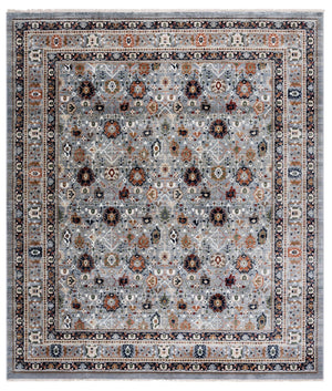 Safavieh Lauren Classic Oriental Power-Loomed Area Rug In Grey With Black-Rust Accents, Low Pile Durability 5'-3" x 7'-6" LRL1182F-5