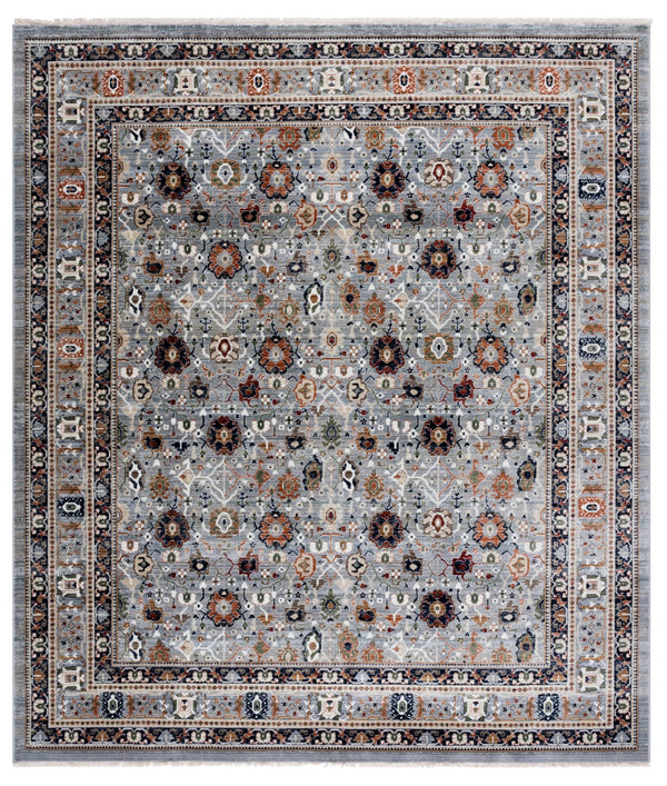 Safavieh Lauren Turkish Power-Loomed Square Area Rug In Grey And Black-Rust — Low-Profile, Durable, Elegant Accent 6'-7" x 6'-7" LRL1182F-7SQ