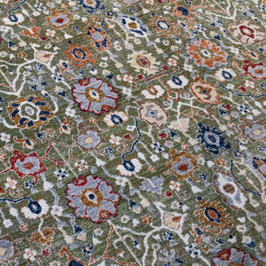 Safavieh Lauren Traditional Oriental-Inspired Area Rug In Green & Grey Rust — Low Pile, Durable, Easy Care 5'-3" x 7'-6" LRL1182Y-5