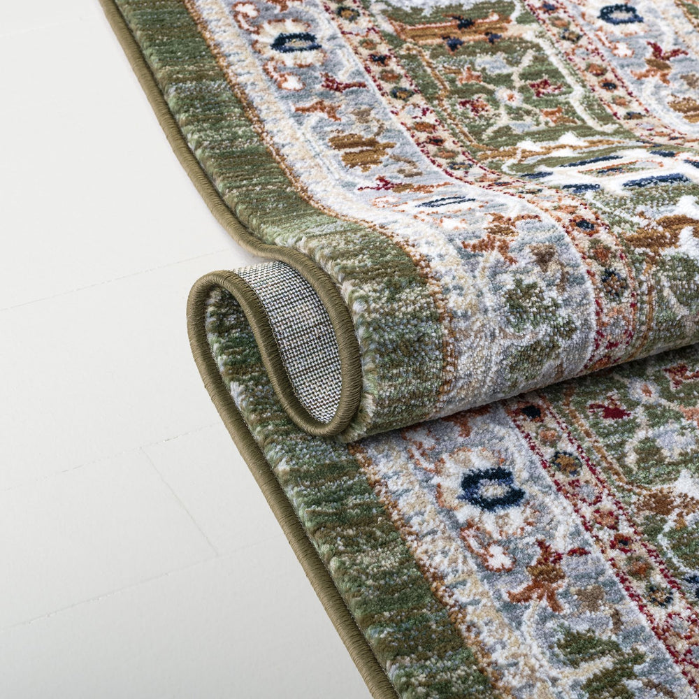 Safavieh Lauren Traditional Oriental Area Rug In Green Grey Rust Tones, Low-Profile Durable Power-Loomed Rug 9'-0" x 13'-0" LRL1182Y-9
