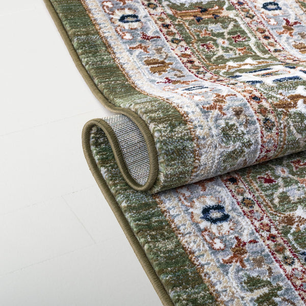 Safavieh Lauren Traditional Oriental-Inspired Area Rug In Green & Grey Rust — Low Pile, Durable, Easy Care 5'-3" x 7'-6" LRL1182Y-5