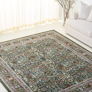 Safavieh Lauren Traditional Oriental Area Rug In Green Grey Rust Tones, Low-Profile Durable Power-Loomed Rug 9'-0" x 13'-0" LRL1182Y-9