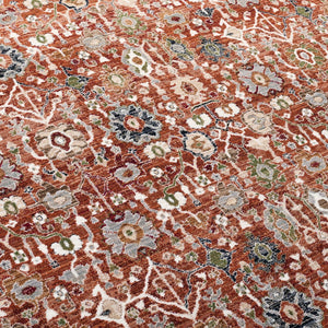 Safavieh Lauren Elegant Rust And Ivory Grey Area Rug — Low-Profile Power-Loomed Floral For High-Traffic Spaces 5'-3" x 7'-6" LRL1184P-5