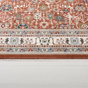 Safavieh Lauren Timeless Rust And Ivory Grey Transitional Area Rug — Power-Loomed Turkey, Durable Soft Blend 6'-7" x 6'-7" LRL1184P-7SQ