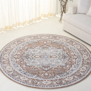 Safavieh Lauren Ralph Traditional Medallion Polyester Runner Rug for Hallways 6'-7" x 6'-7" - Round LRL1270B-7R