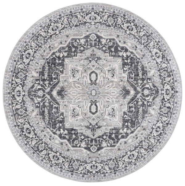 Safavieh Lauren Ralph Clover Floral Turkish Runner Rug with Ornamental Borders for Hallways 6'-7" x 6'-7" Round LRL1270H-7R