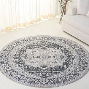 Safavieh Lauren Ralph Clover Floral Turkish Runner Rug with Ornamental Borders for Hallways 6'-7" x 6'-7" Round LRL1270H-7R