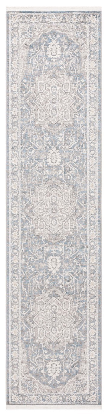 Safavieh Lauren Ralph Traditional Polyester Runner Rug for Hallways and Entryways in Blue Grey 2'-0" x 8'-0" LRL1270M-28