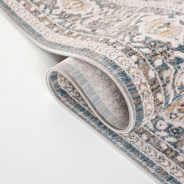 Safavieh Lauren Ralph Traditional Polyester Runner Rug for Hallways and Entryways in Blue Grey 5'-0" x 7'-0" LRL1270M-5